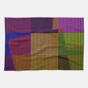 Retro Colourful Polka Dots Pop Art Tea Towel