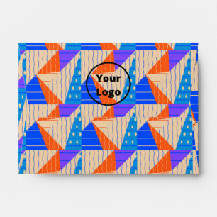 Retro colourful shapes on brown envelope