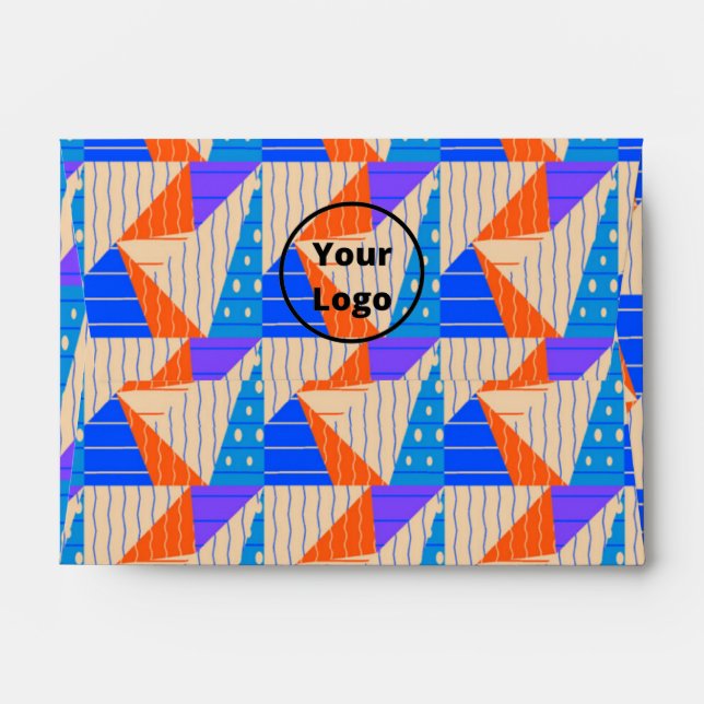 Retro colourful shapes on brown envelope (Back (Top Flap))