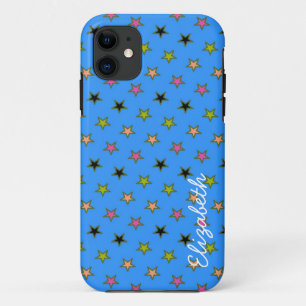 Retro Colourful Star Modern Geometric Pattern iPhone 11 Case