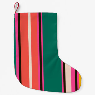 Retro colourful stripes, abstract background small christmas stocking