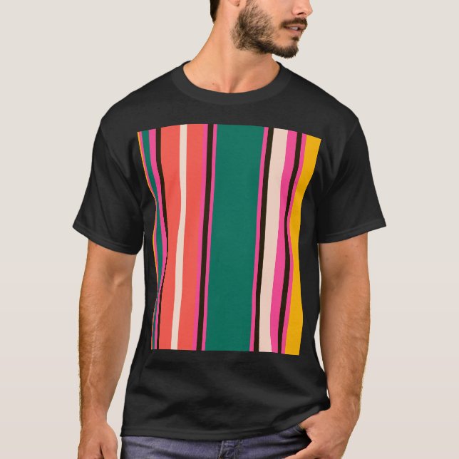 Retro colourful stripes, abstract background T-Shirt (Front)