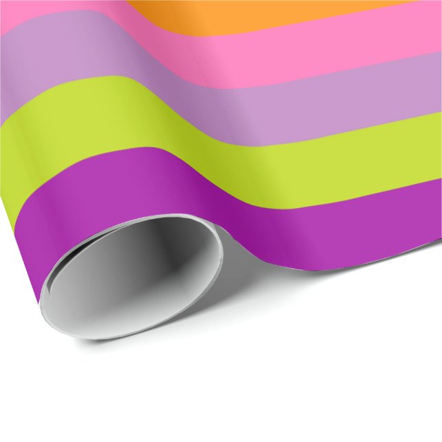 Retro Colourful Stripes Pattern #22 Wrapping Paper (Roll Corner)