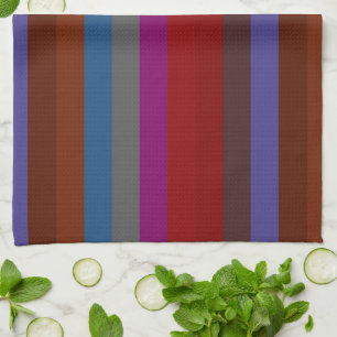 Retro Colourful Stripes Pattern #42 Tea Towel