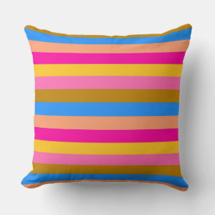 Retro Colourful Stripes Pattern #8 Cushion