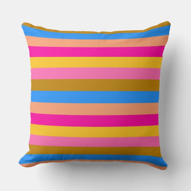 Retro Colourful Stripes Pattern #8 Cushion (Front)