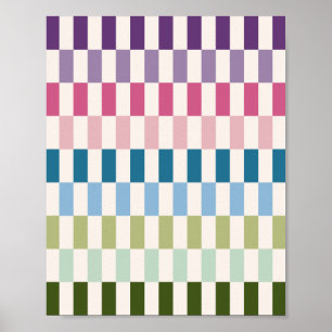 Retro Colourful Stripes Poster