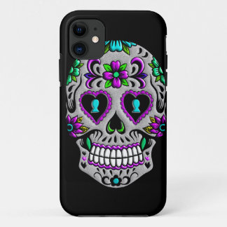 Retro Colourful Sugar Skull iPhone 11 Case