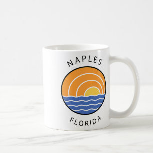 Retro Colourful Sunset Naples Florida Ocean Palm T Coffee Mug