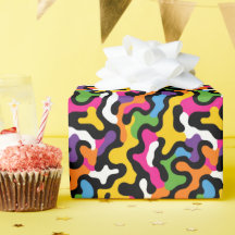 Retro Colourful Swirls Abstract Pattern Funky y2k 