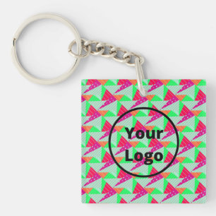 Retro colourful triiangles pattern key ring