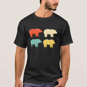 Retro Colours Brown Bear Bear T-Shirt
