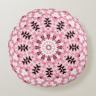 Retro colours circle mandala pink colours round ka cushion