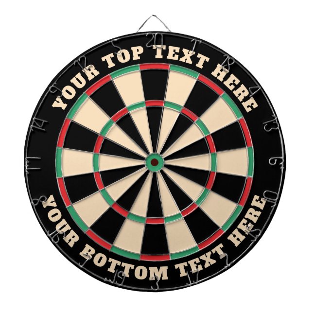 Retro Colours Classic Dartboard with Custom Text (Front)