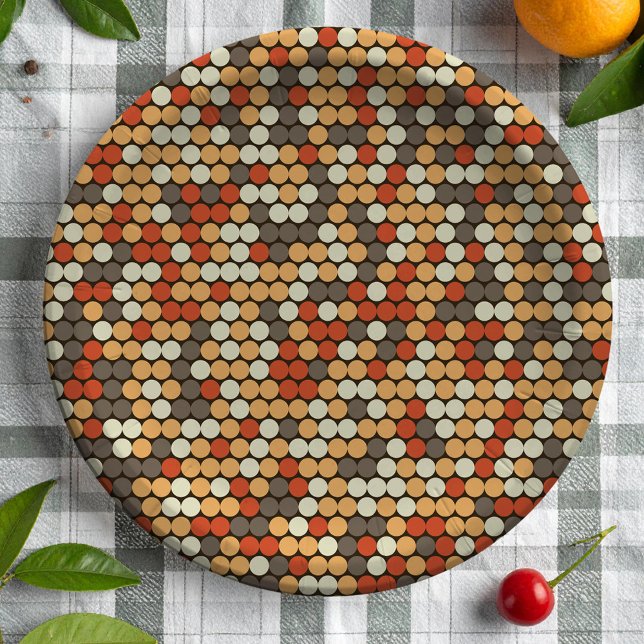 Retro colours dots pattern paper plate (Creator Uploaded)
