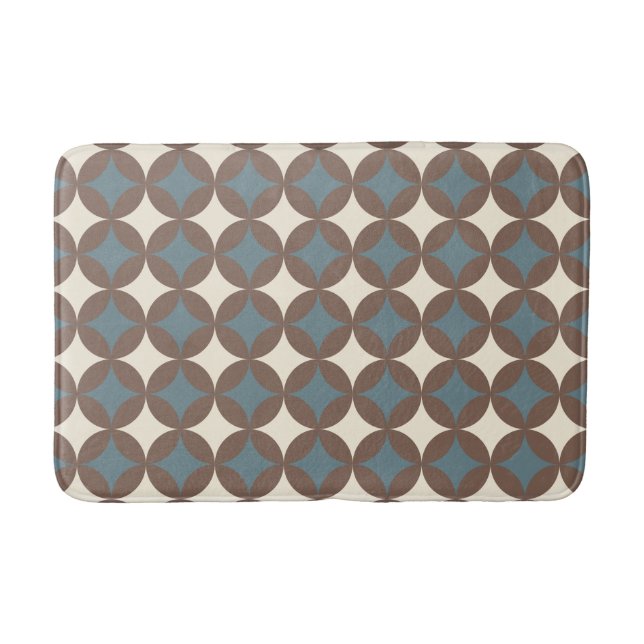 Retro Colours Mid Century Modern Circles Bath Mat (Front)
