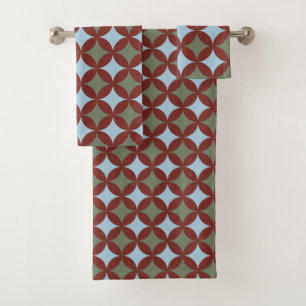 Retro Colours Mid Century Modern Circles Bath Towel Set