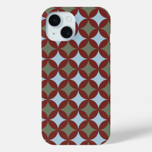 Retro Colours Mid Century Modern Circles iPhone 15 Case