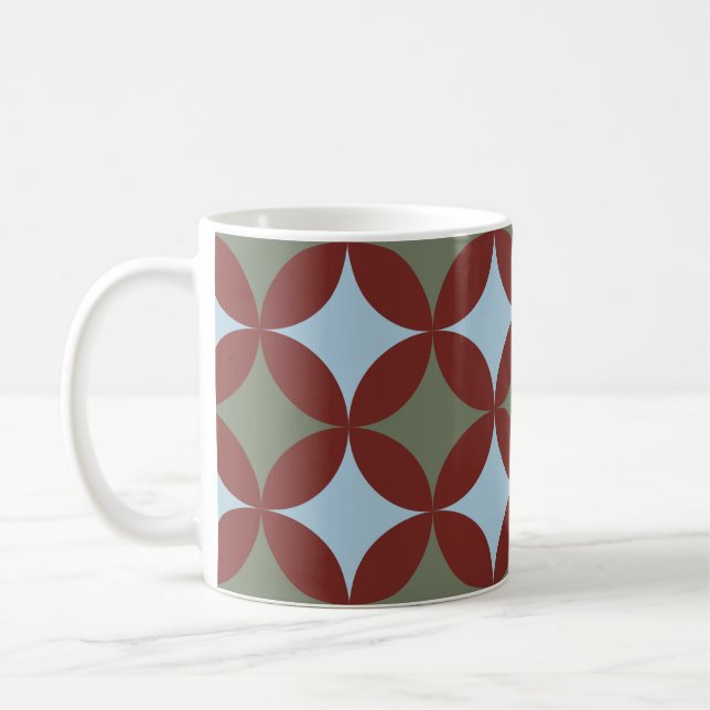 Retro Colours Mid Century Modern Circles Coffee Mug (Left)