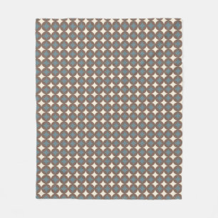 Retro Colours Mid Century Modern Circles Fleece Blanket