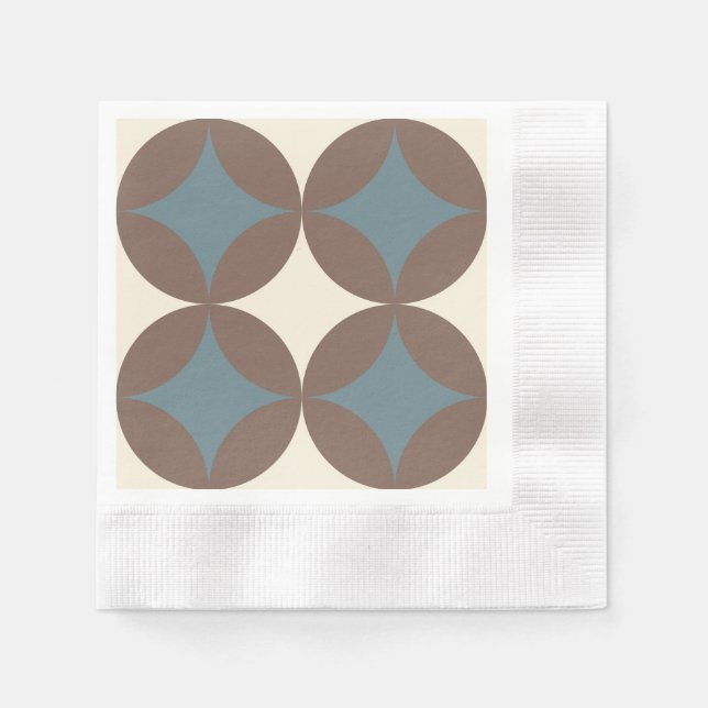 Retro Colours Mid Century Modern Circles Napkin (Front)