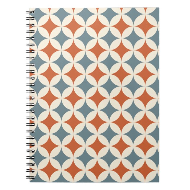 Retro Colours Mid Century Modern Circles Notebook (Front)