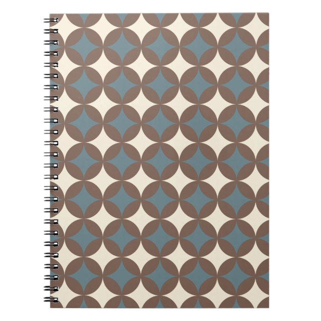 Retro Colours Mid Century Modern Circles Notebook (Front)
