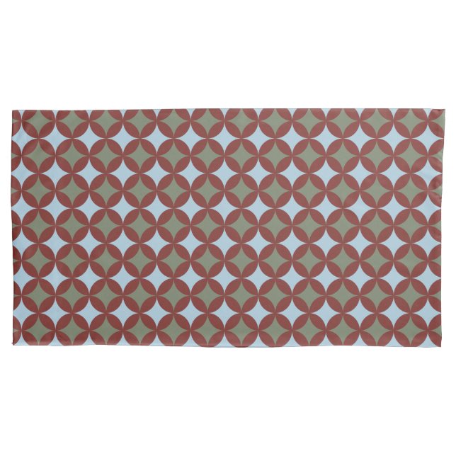 Retro Colours Mid Century Modern Circles Pillowcase (Front)
