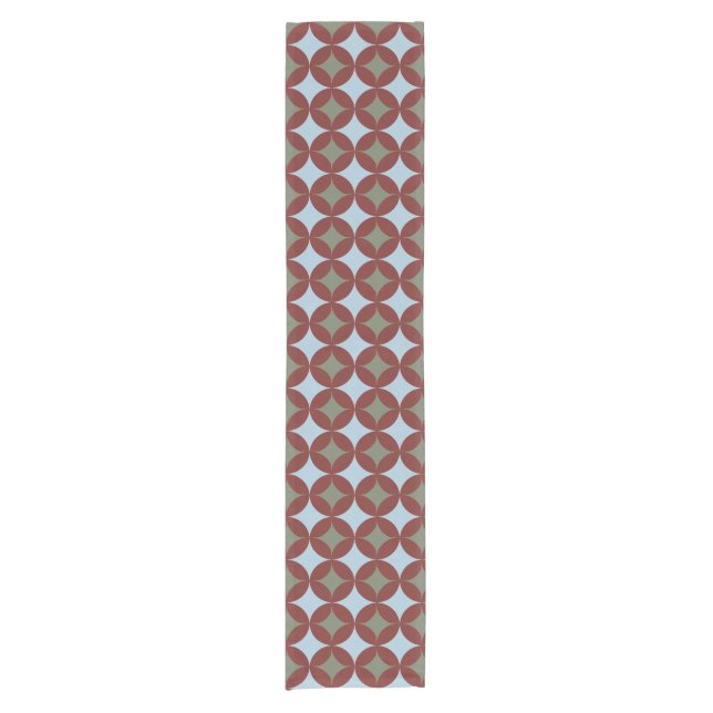 Retro Colours Mid Century Modern Circles Short Table Runner (Front)