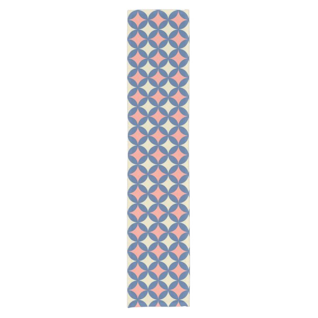 Retro Colours Mid Century Modern Circles Short Table Runner (Front)