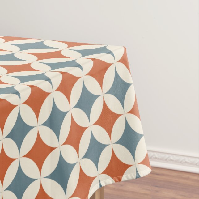 Retro Colours Mid Century Modern Circles Tablecloth (In Situ)