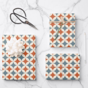 Retro Colours Mid Century Modern Circles Wrapping Paper Sheet