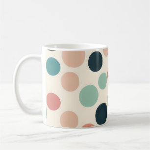 Retro Colours Polka Dots Boho Vintage Style Coffee Mug