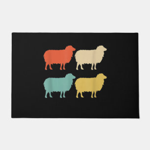 Retro Colours Sheep   Cool Shepherd Gift Doormat