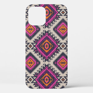 Retro colours, tribal Navajo design. iPhone 12 Case
