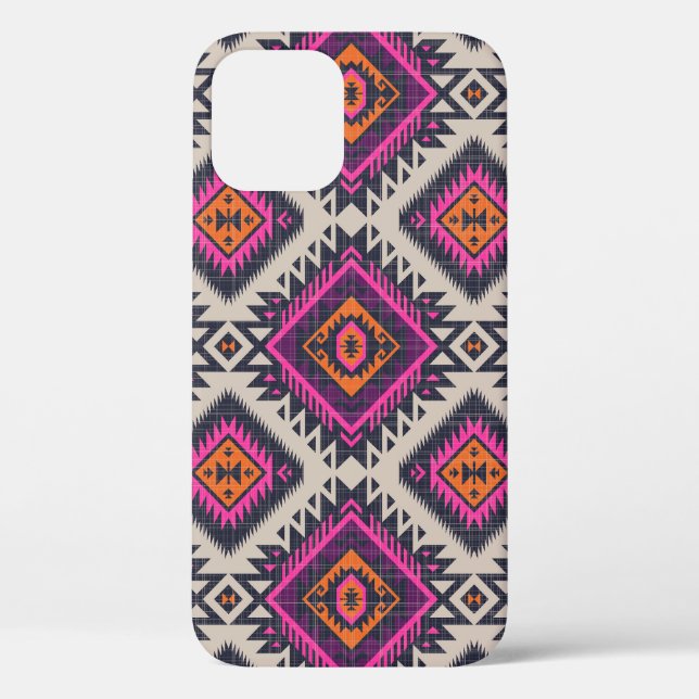 Retro colours, tribal Navajo design. Case-Mate iPhone Case (Back)