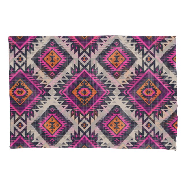 Retro colours, tribal Navajo design. Pillowcase (Front)