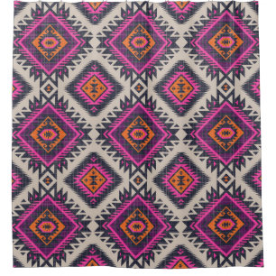 Retro colours, tribal Navajo design. Shower Curtain