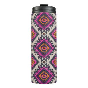 Retro colours, tribal Navajo design. Thermal Tumbler