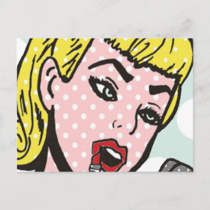 Retro Comic Book Cutie Postcard