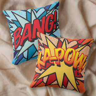 Retro Comic Book Pop Art BANG KA-POW  Cushion