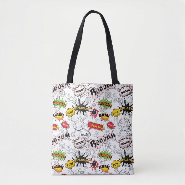  Retro Comic Book Pop Art Graphic Canvas Tote Bag (Front)