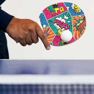 Retro Comic Book Pop Art Ping Pong Paddle