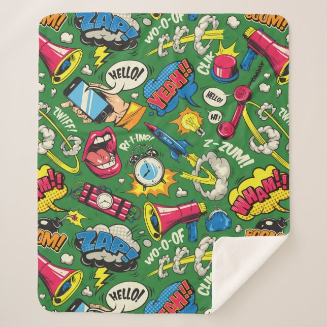 Retro Comic Boom Gadget Blanket (Front)