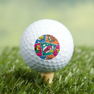 Retro Comic Explosion - Colourful Pop Art Design Golf Balls