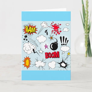 Retro Comic Explosion Pop Art Card