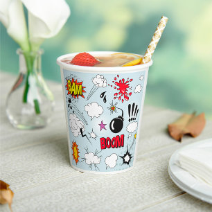 Retro Comic Explosion Pop Art Paper Cups