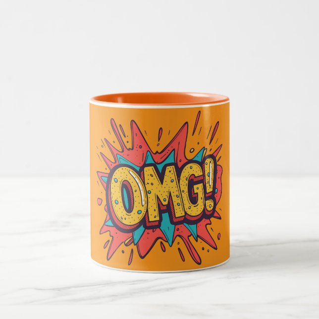 Retro Comic “OMG!” Pop Art Coffee Mug (Center)