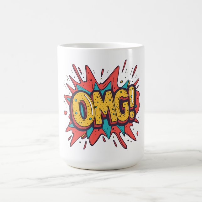 Retro Comic “OMG!” Pop Art Coffee Mug (Center)