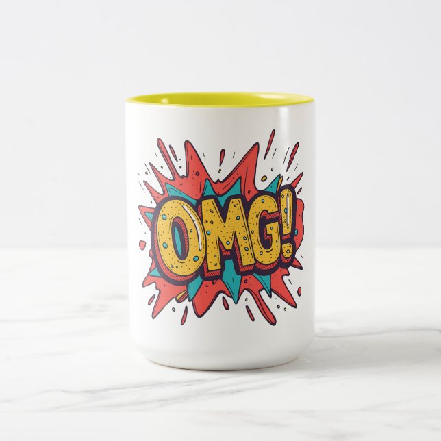 Retro Comic “OMG!” Pop Art Coffee Mug (Center)